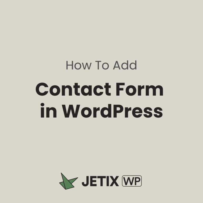 How to add a Contact Form in WordPress