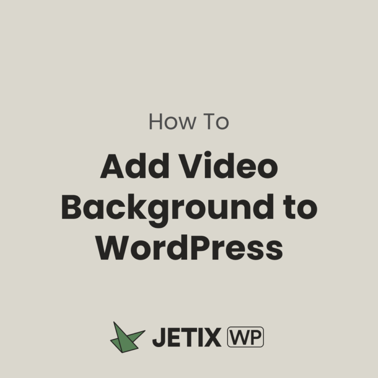 How to add video background to WordPress using Elementor