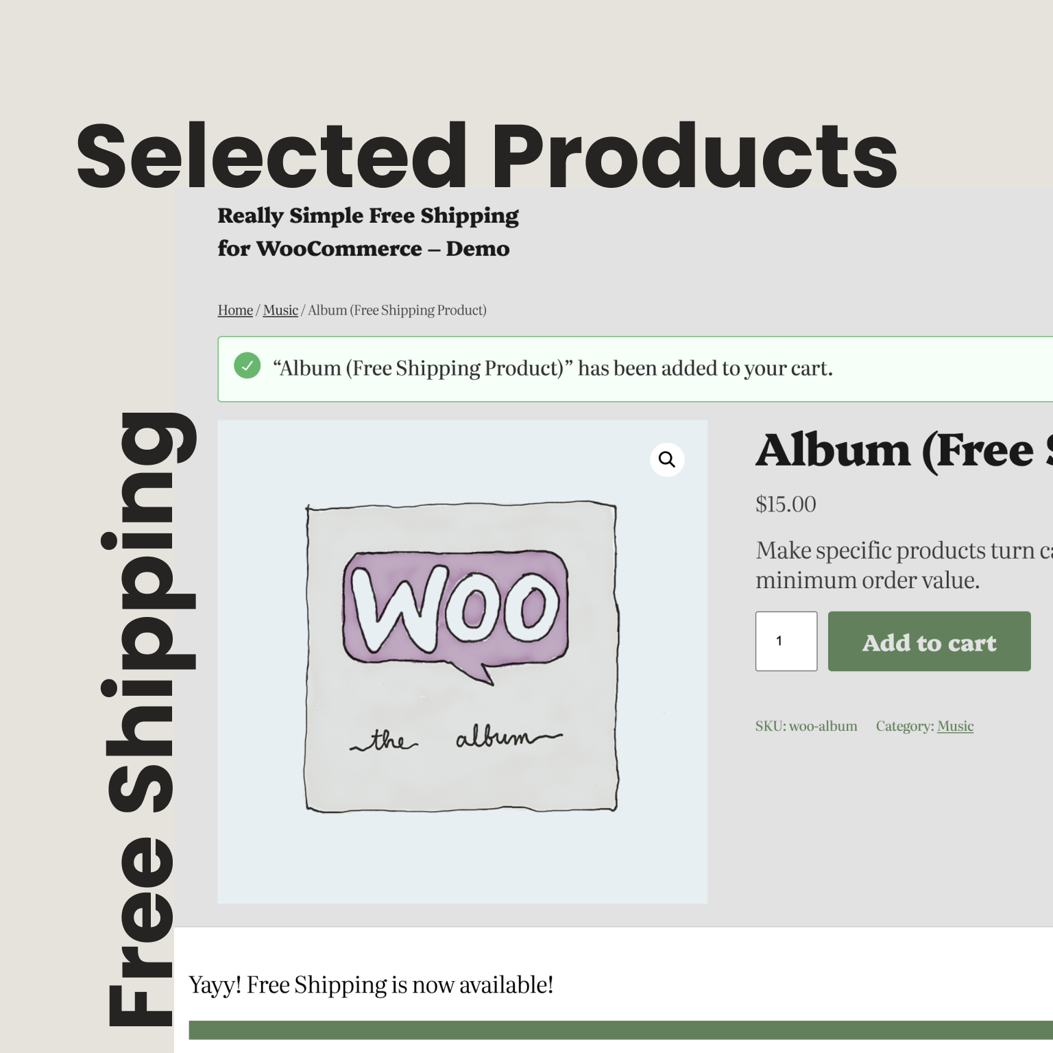 Really Simple Free Shipping for WooCommerce - Screenshot 1