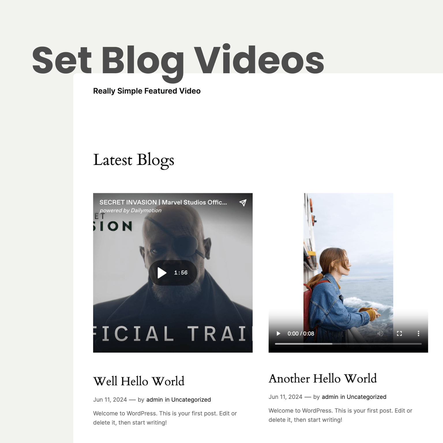 Really Simple Featured Video screenshot 1